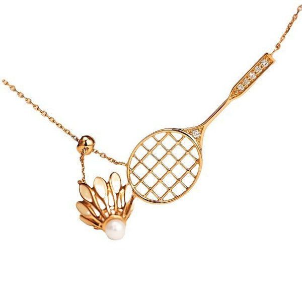 Small Dongling corn bead necklace Mung bean round pendant collarbone chain color preservation plating 18K gold