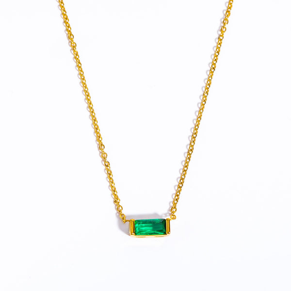 Steel spot birthstone 12 birthstone zircon collars moon stone lady high color ins necklace